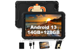 2024 Tablet 10 inch Android 13 Tablets with Octa-Core, 14GB RAM 128GB ROM, 8000mAh Battery, Drop-Proof Case, TF 512GB, HD IPS Touchscreen, 5G/2.4G WiFi, Bluetooth 5.0, GPS, Split Screen Support -Black