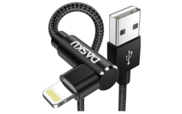 90 Degree iPhone Charging Cable 2Pack 10ft Right Angle Nylon Braided lightning Charger Cord Compatible with iPhone 14 13 12 11 Pro Max XS XR X 8 7 6 5 Plus iPad(Black)