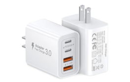 40W USB C Charger Cube, 2-Pack Wall Plug Fast Charging Block, 4-Port PD+QC Power Adapter Multiport Brick Type C Box for iPhone 15/14/13/12/11/Pro Max/XS/XR/8/7, Tablets, Cellphones