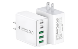 [2-Pack] USB C Wall Charger, 50W 5-Port PD Fast USB C Charging Block,2USB C+3USB A Multiport Plug,Type C Power Adapter Brick Cube for iPhone 15/14/13/12/11/Pro Max/XS/XR,iPad,for Switch,Samsung,Tablet